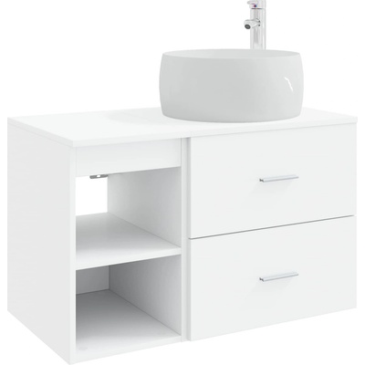 vidaXL Комплект мебели за баня 2 pcs Бяло Инженерна дървесина (3403920)