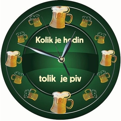 Dřevěné hodiny 24 cm - kolik hodin tolik piv