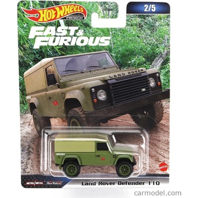 Mattel hot wheels Land rover Defender 110 1999 Fast & Furious Vojenská Zelená 1:64