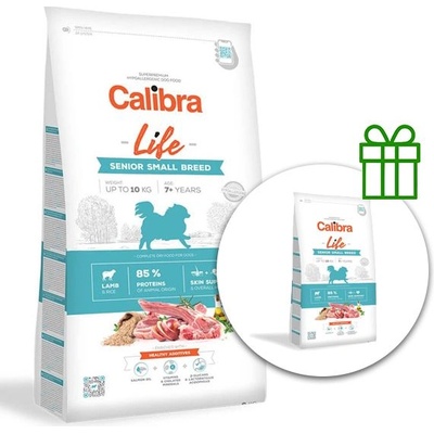 Calibra Dog Life Senior Small Breed Lamb 6 kg + 1, 5 kg ZADARMO