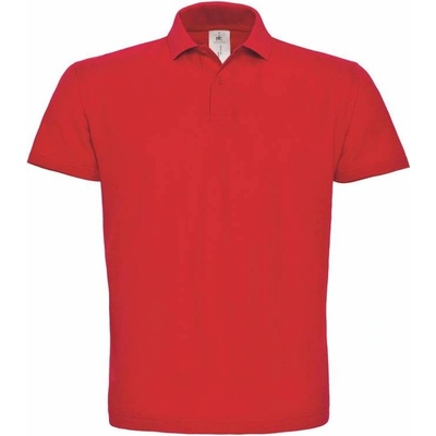 B&C ID.001 Piqué polo tričko červené