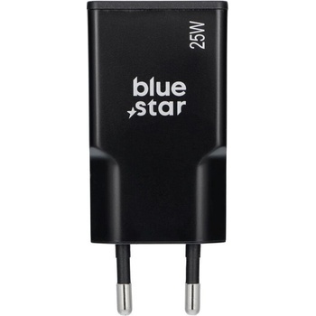 Blue Star Зарядно 220V Blue Star Slim GaN 1x Type C, 1x USB-A, QC4.0, PD, 3A, 25W, TFK-SC-25WAC, Черен (TFK-SC-25WAC)