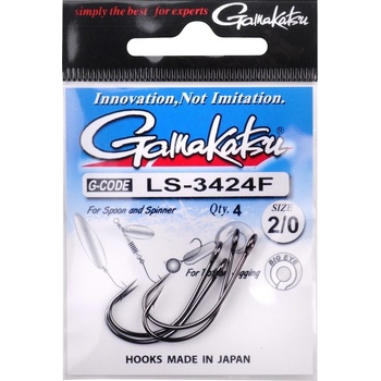 Gamakatsu LS-3424F New Label Hooks Black vel.6 10 ks
