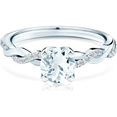 Savicki Zásnubní prsten bílé zlato akvamarín diamanty PI ZS 001 B AKW