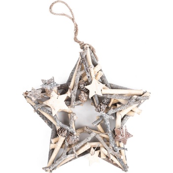Vianočná drevená hviezda Whitewood 25 cm