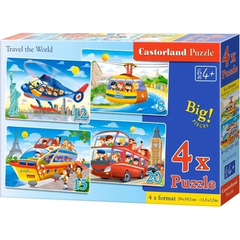 Image 1 of Castorland Пъзел Castorland 4 в 1 - Пътешествие по света (B-041015)