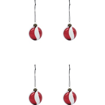 House Doctor HDTwister коледни топки, червено-бели, 4 бр (206862204)
