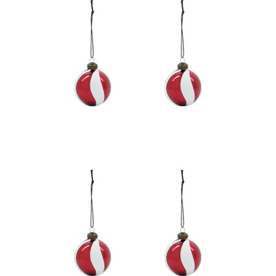 House Doctor HDTwister коледни топки, червено-бели, 4 бр (206862204)