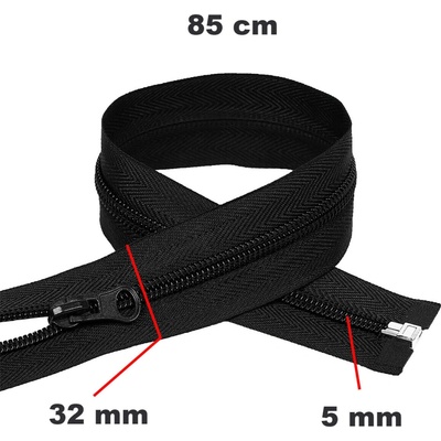 Zip spirálový Dělitelný Černý 32 mm délka 85 cm
