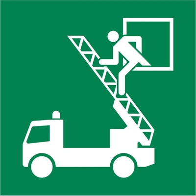 Značka Únikový východ, ISO 7010, plast, LN, 200 x 200 mm, 10ks
