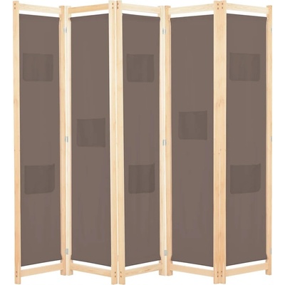 VidaXL Paraván 5-panelový 200 x 170 x 4 cm hnědý