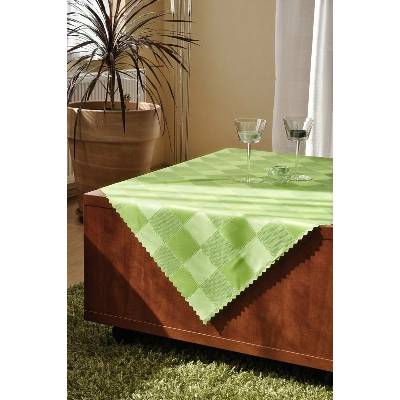 Polášek Ubrus teflon Du-pont č.2191 hrášková 100% polyester Zelená káro 120x160 oválcm 100% polyester