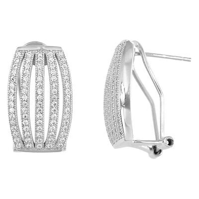 INFINITYSILVER Stříbrné elegantní náušnice se zirkony L4360262