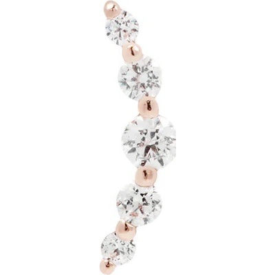 Buddha jewelry Buddha jewelry Bezzávitová koncovka piercingu Eternal ze 14 kt zlata 585/1000 se zirkonem Růžové zlato