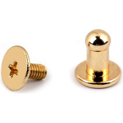 Sedlářský nýt šroubovací Ø4 mm - zlatá klasik (5 pár)