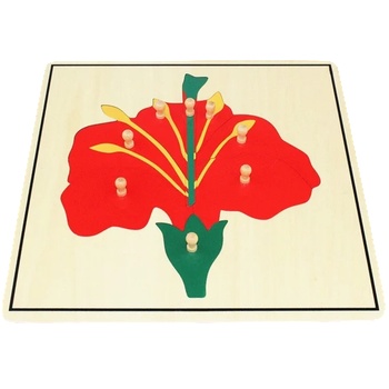 Smart Baby Дървен пъзел Smart Baby - Цвете Монтесори, 8 части (MO44-1)