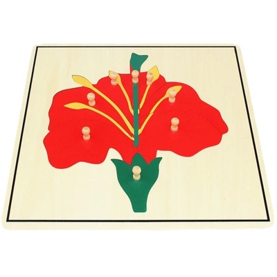 Smart Baby Дървен пъзел Smart Baby - Цвете Монтесори, 8 части (MO44-1)