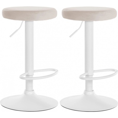 Design-Shop Ponte samet Krémová / bílá 2 ks