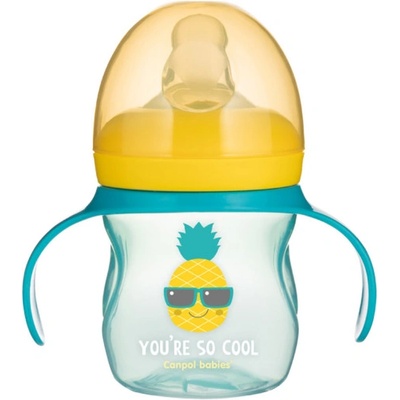 Canpol babies tréningový hrnček so silikónovým náustkom 150 ml So Cool tyrkysový
