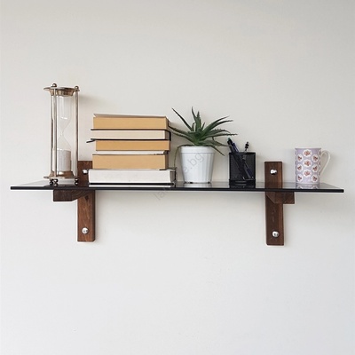 ASIR GROUP Етажерка 85x25 см бор/черен (AS1540)