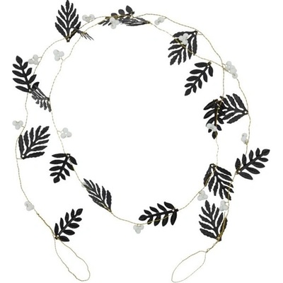 Girlanda House Doctor LEAF D.150cm černá bílá