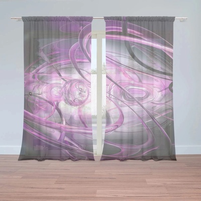 Sablio Záclony Fialová abstrakcia: 2ks 150x250cm