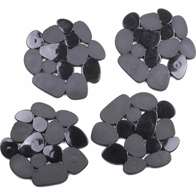 MSV sada 4 protiskluzových podložek GALETS ve tvaru oblázků černá 12 x 13 cm – Hledejceny.cz