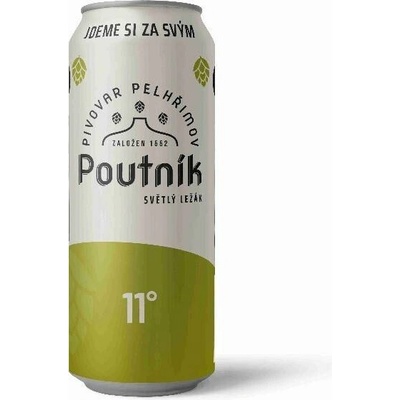 Poutník 11 sv. ležák 4,5% 0,5 l (plech)