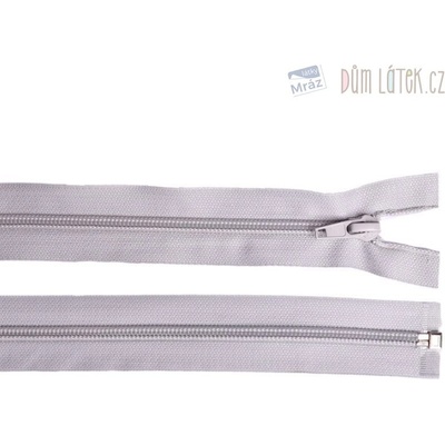 Zips špirálový 6mm deliteľný 70 cm svetlo sivý