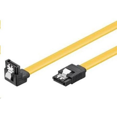 PREMIUMCORD 0,3m SATA 3.0 datový 1.5GBs / 3GBs / 6GBs, kov.západka, 90°