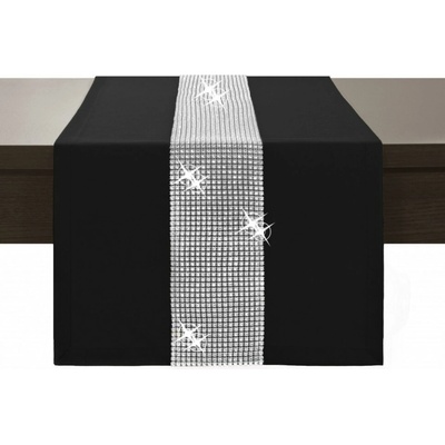 Mondo Běhoun Glamour se zirkony černý Černá 40x110 cm