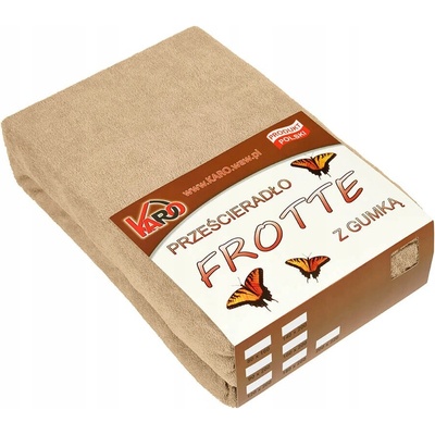 Karo Froté prostěradlo s gumou tmavě béžové 200x220