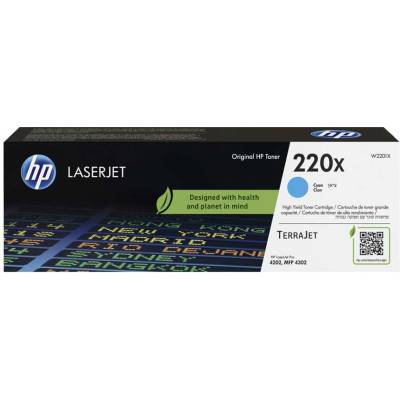 HP Тонер 220X, W2201X, LJ PRO 4202/4302, 5500 страници/5%, Cyan (3020101071)