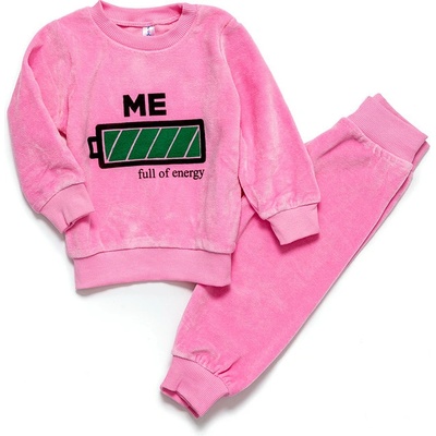 JOYCE Dívčí bavlněné pyžamo Battery Růžové