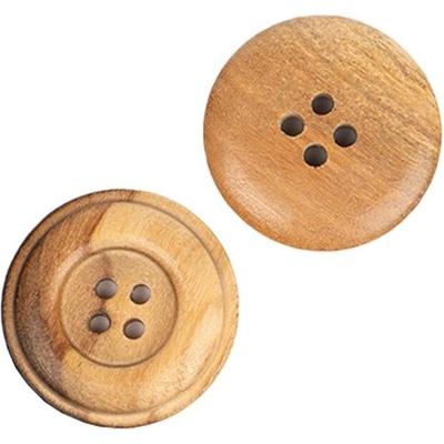 Dřevěný knoflík Drops kulatý Ø 25 mm oliva