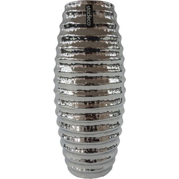 Keramická váza stříbrná 33cm