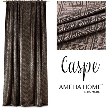 Závěs AmeliaHome CASPE PLEAT tmavě šedý, velikost 140x250