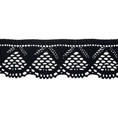 Bavlněná paličkovaná krajka 2033/55mm černá/5m – Zboží Dáma