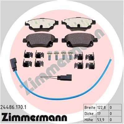 ZIMMERMANN Sada brzdových platničiek kotúčovej brzdy 244861701