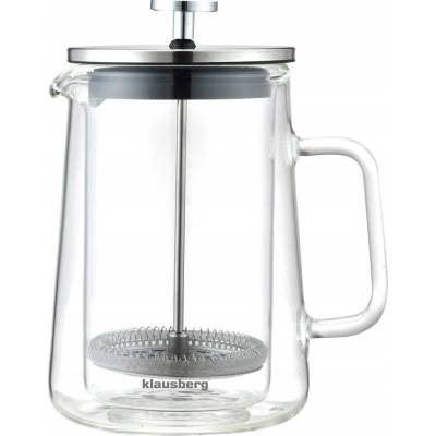 KLAUSBERG Skleněný kávovar na čaj 600ml konvice French Press 7683