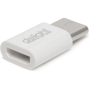Delight Type-C - MicroUSB адаптер, бял (55448C) (55448C)