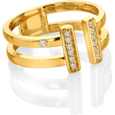 Hot Diamonds Pozlacený stříbrný prsten X Golden Edit Much Loved DR317 o 51 b