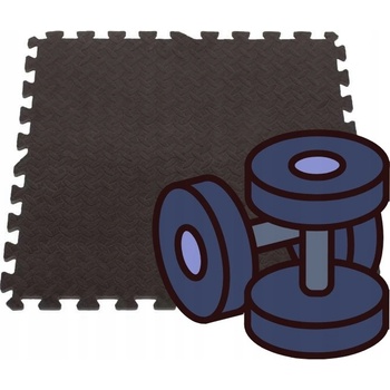 Eva No.1609 Penový koberec 60,5 x 60,5 cm 4 ks čierna