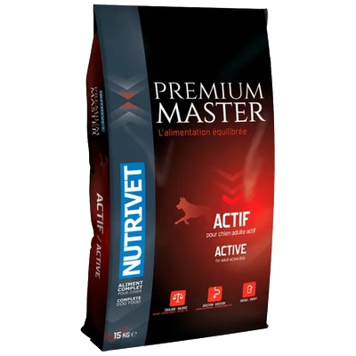 Nutrivet Premium Master ACTIF - храна за пораснали кучета, над 1 година, от всички породи, Франция - 15 кг