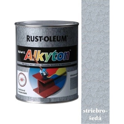 Rust Oleum Alkyton farba na hrdzu 750ml kladivková striebrošedá