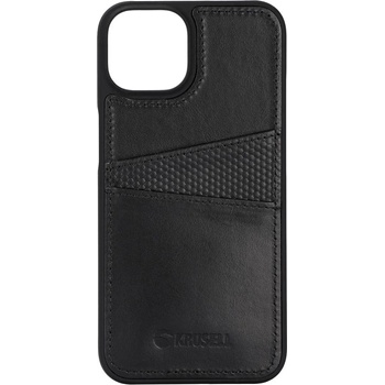 Krusell Гръб Krusell Leather CardCove за Iphone 14 Plus r - Черен