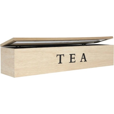 HIT Кутия за чай с 6 отделения HIT - 43 х 9 cm, натуралнa (23201134)