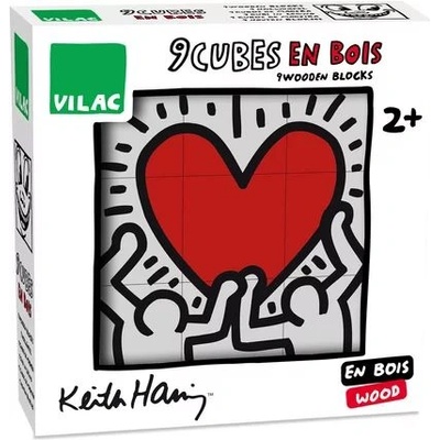 Vilac 9 дървени кубчета по дизайн на Кийт Харинг - Vilac (9227)
