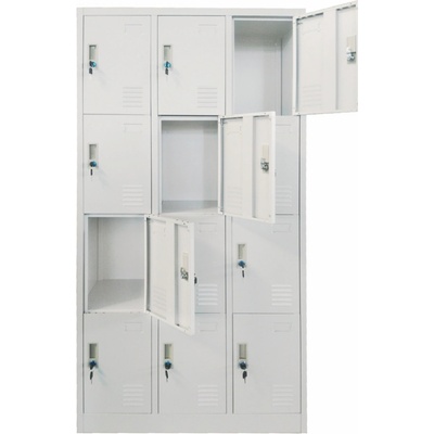 RFG Гардероб RFG, метален, с дванадесет отделения, 185 x 90 x 40 cm, сив