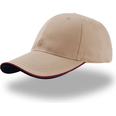 Atlantis Headwear Zoom Piping Sandwich baseballová 6 panelová COT-33000433299 Khaki/vínová